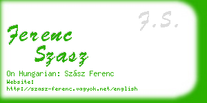 ferenc szasz business card